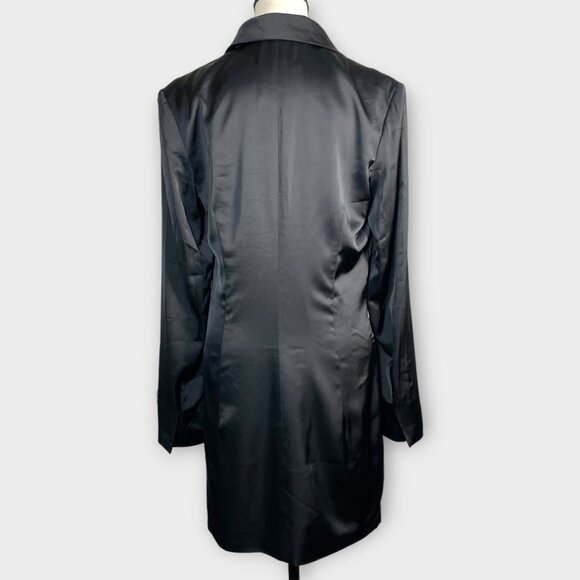 Abercrombie & Fitch Black Satin Blazer Mini Dress SMALL TALL (ST) - Picture 6 of 11